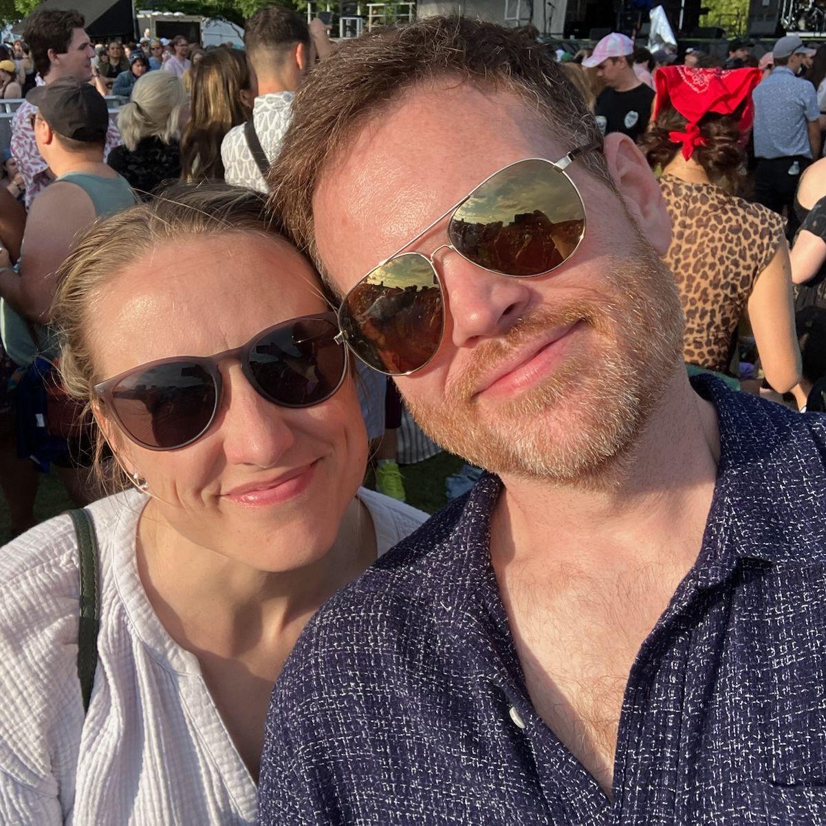 Enjoying a concert at the Yacht Club Festival