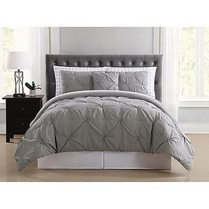 Truly Soft Arrow Pleated 8-Piece Queen Comforter Set in Grey