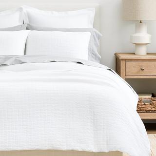 Matelasse Windowpane 3-Piece Duvet Set
