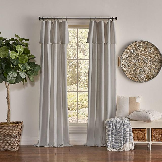63"x50" Drop Cloth Light Filtering Curtain Panel Gray - Mercantile