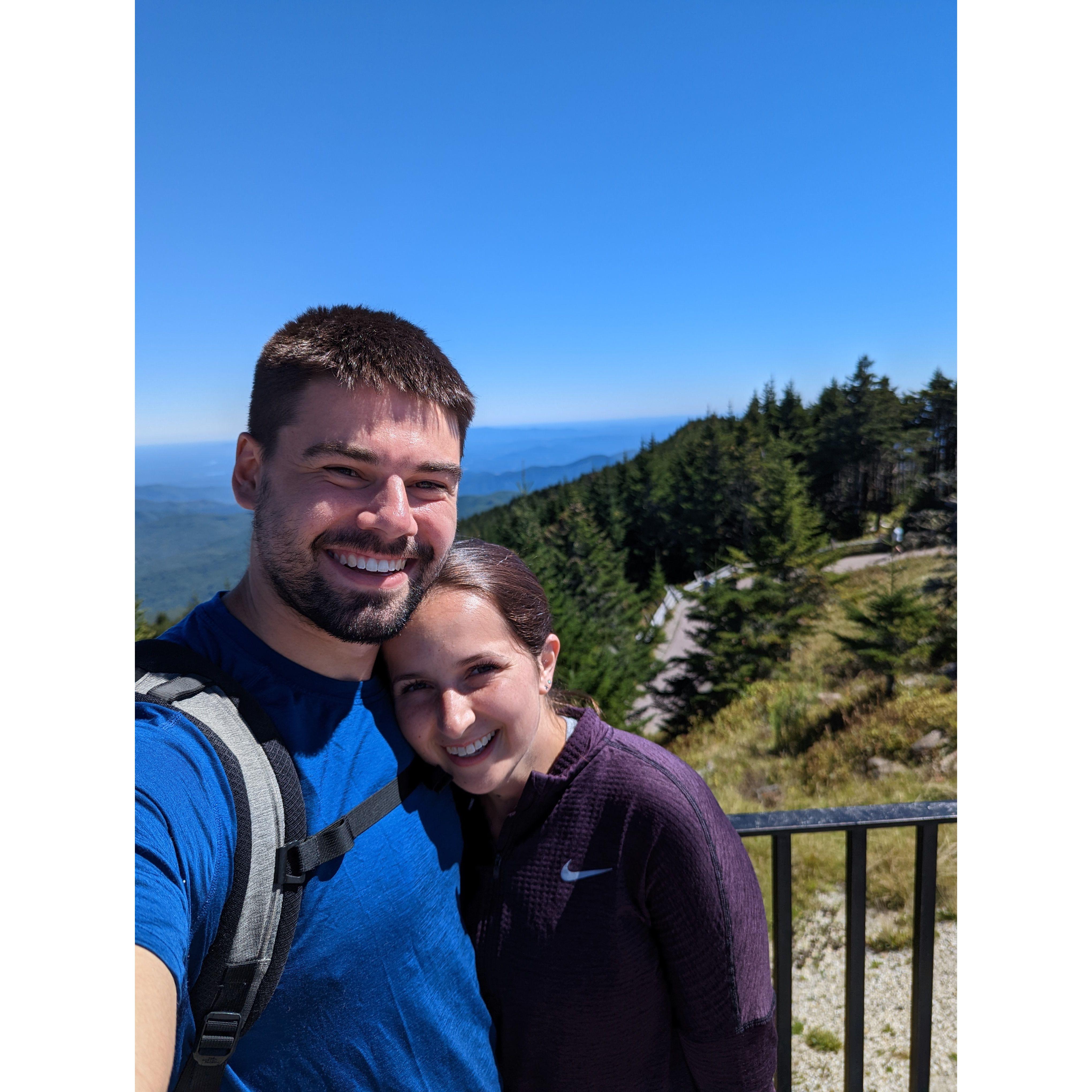 Our first day-trip to the mountains together! Taken at the top of Mount Mitchell in September 2022.