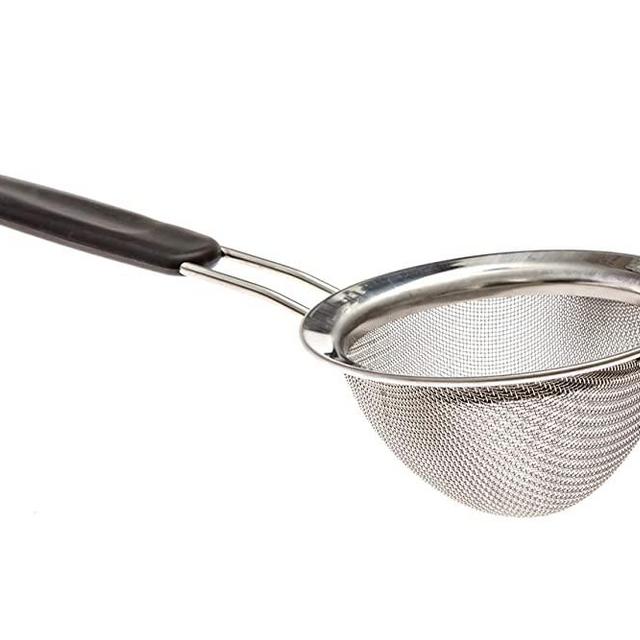 LiveFresh Fine Mesh Stainless Steel Mini Tea Strainer with Non Slip Handle - 3 inch - Ideal Size for Straining Teas and Cocktails or Sifting Flour, Sugar, Spices, and Herbs