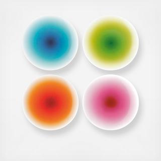 Ombra Assorted BPA Free Melamine Appetizer Plate, Set of 4