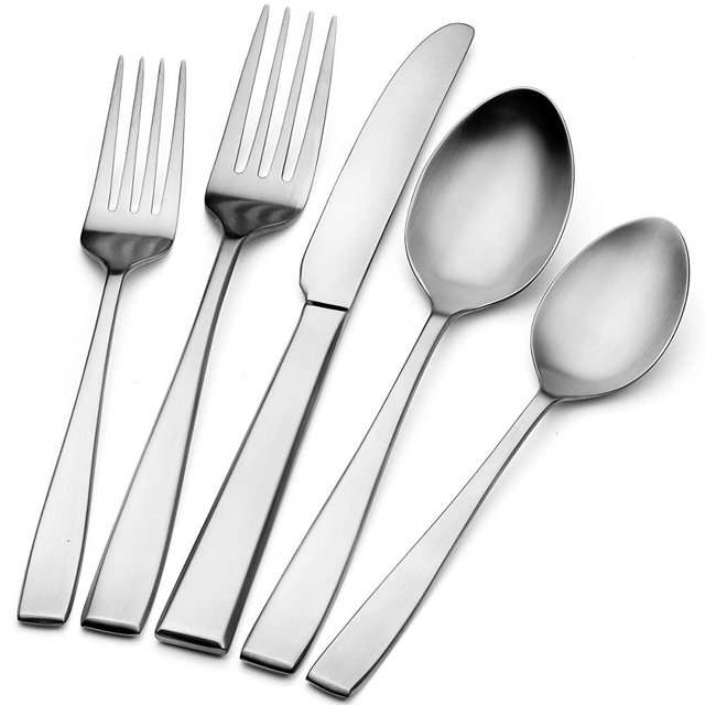 Godinger Flatware Set, Matte Finish Stainless Steel Cutlery Silverware Flatware Sets, 20 Piece Set, Service for 4