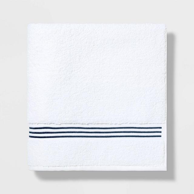 Bath Sheet Dark Blue Stripe - Threshold Signature™