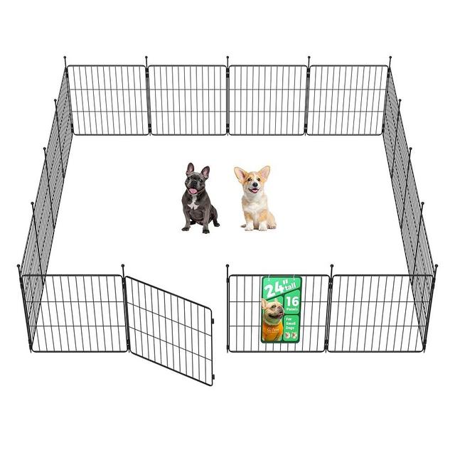 FXW MiniPaws Unleashed Dog Playpen, Expandable & Portable Design for Yard, RV Camping and Indoor Use, for Puppies and Small Dogs, 24-inch 16 Panels