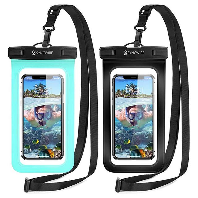 Syncwire Waterproof Phone Pouch [2-Pack] - IPX8 Waterproof Phone Case Dry Bag with Lanyard Compatible with iPhone 12/11 Pro XS MAX XR X 8 7 6 Plus SE 5s Samsung S10+ and More Up to 7 Inches