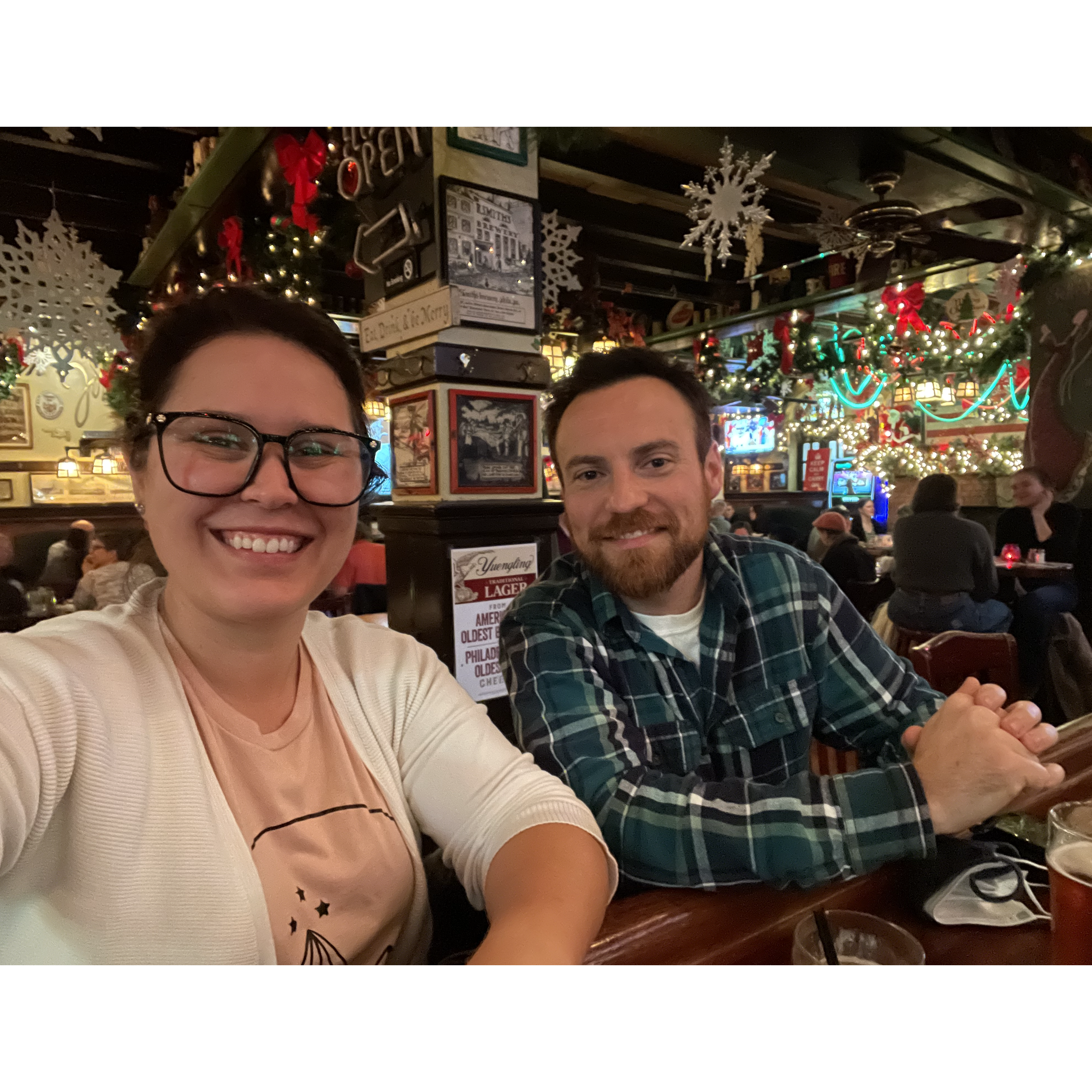 Enjoying a pint at the oldest pub in Philly