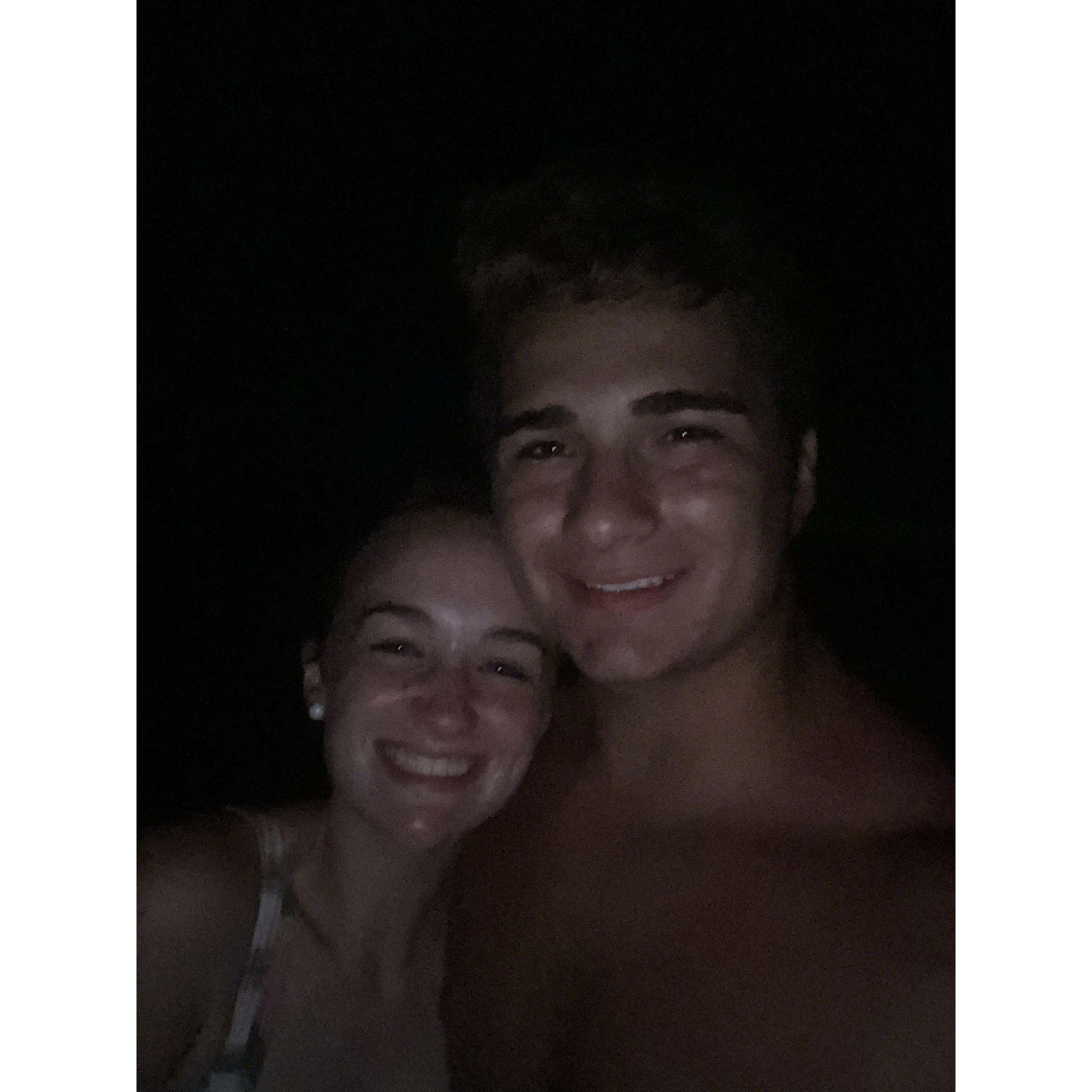 For the Fourth of July we went to the beach with Malachi's family, I got stung by lots of jellyfish while Aragon and Malachi shot fireworks at each other...