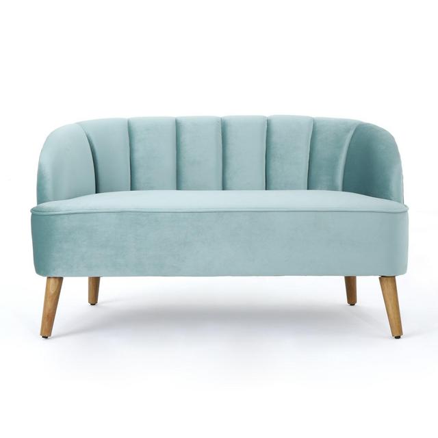 Amaia Modern New Velvet Settee Seafoam Blue - Christopher Knight Home