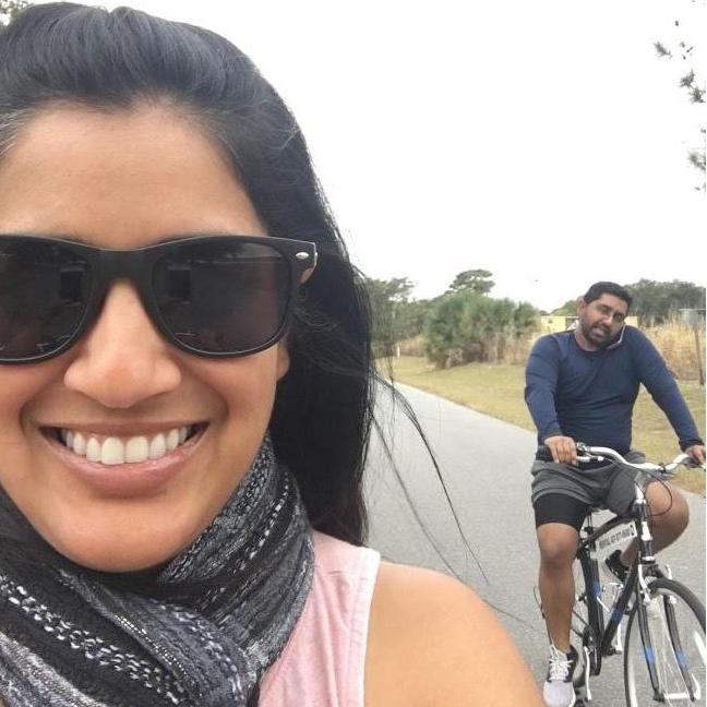 This is Punam's life. Biking together on a Sunday date and Kunal needs to take a 30 minute conference call. Weekends do not exist to entreprenuers or the people who love them.