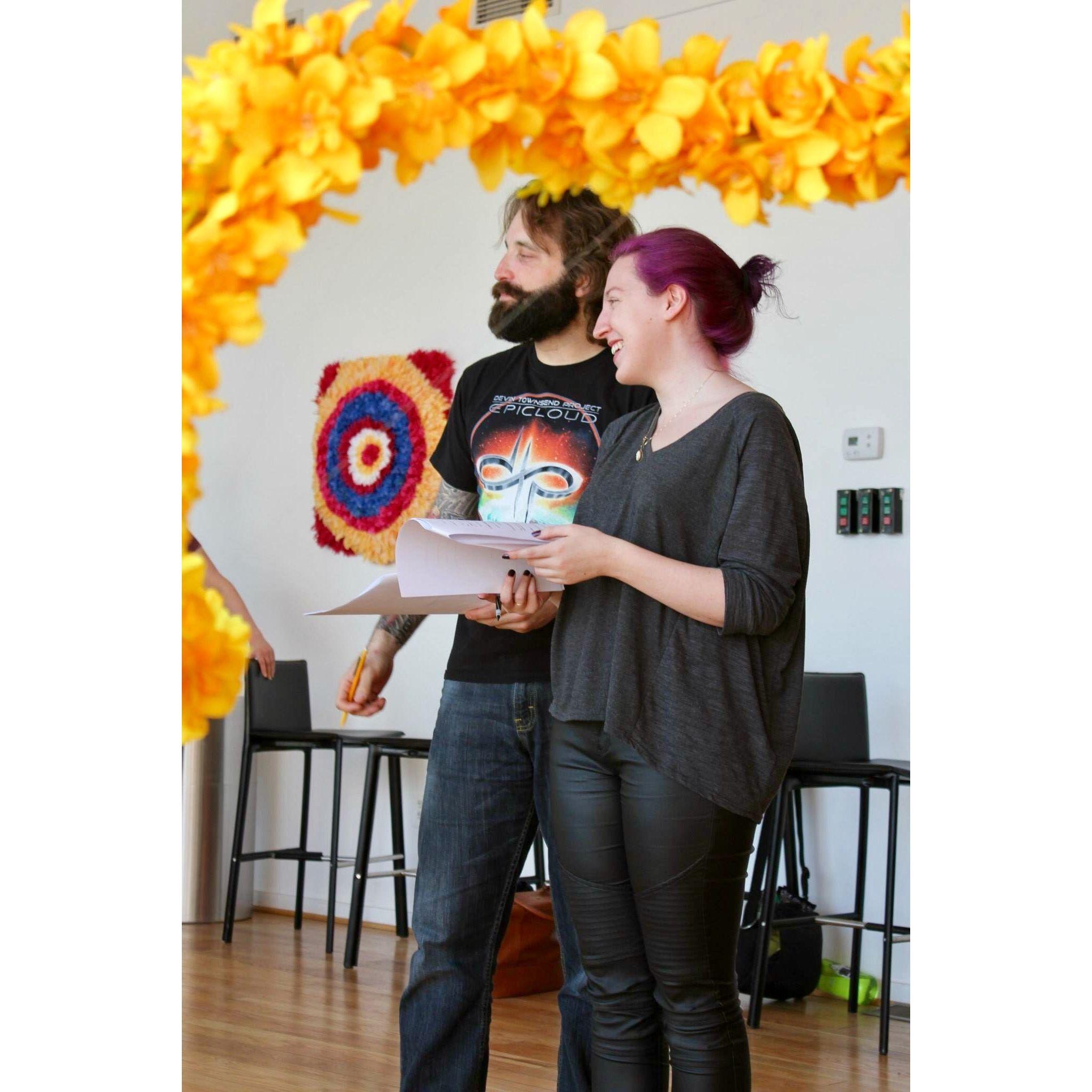 The first picture that exists of the two of us together, in rehearsals for a show in DC. It was the second time we'd met, nearly 10 years ago!