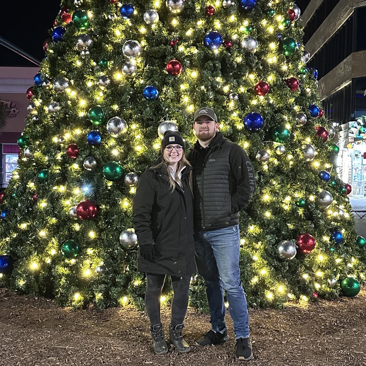 A picture by the Christmas Tree on the boardwalk in Myrtle Beach, SC!