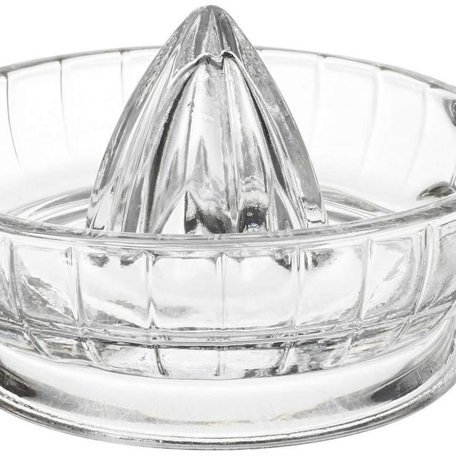 HIC Citrus Juicer Reamer with Handle and Pour Spout, Heavyweight Glass