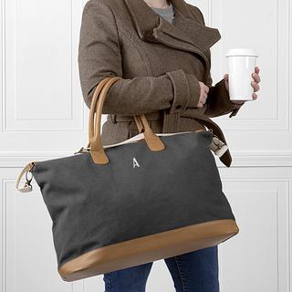 Personalized Black Canvas Weekender