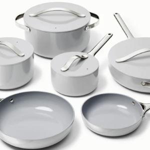 Ceramic Cookware & Minis Set | Nonstick Pots & Pans Set | Non-Toxic | Caraway - Gray