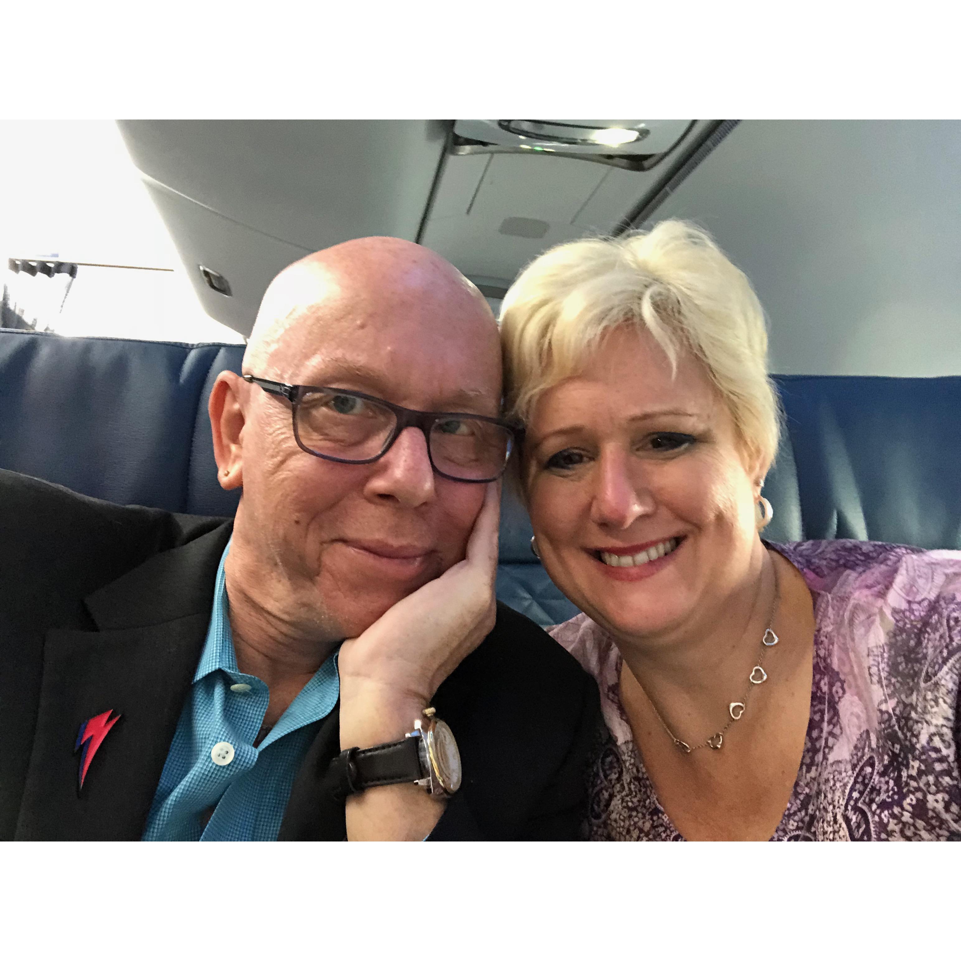Flying first class, May, 2018.