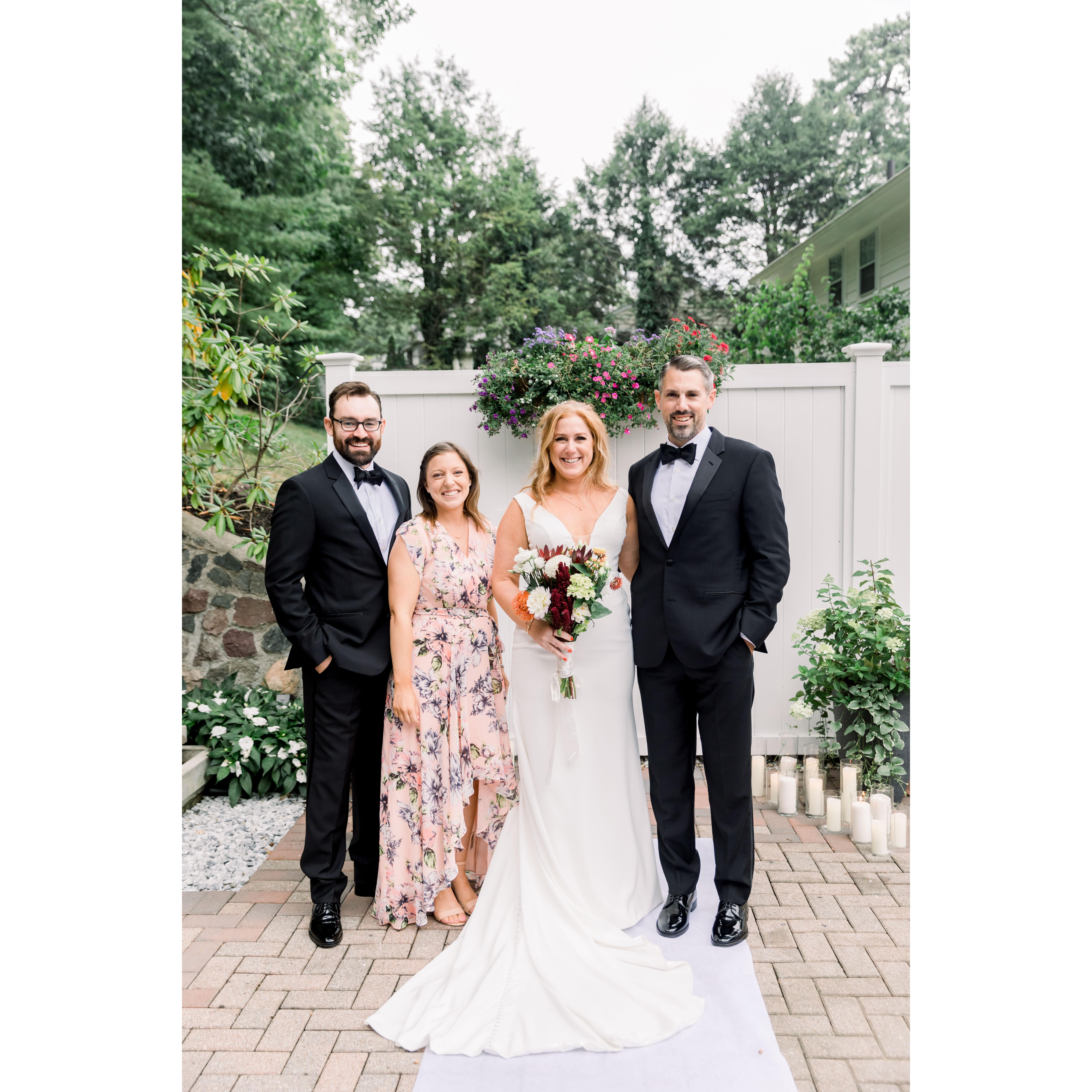 Tommy's brother and best man, Brian, and his wife Tina, carrying Baby AJ at the time, who is now 3 months old!!!