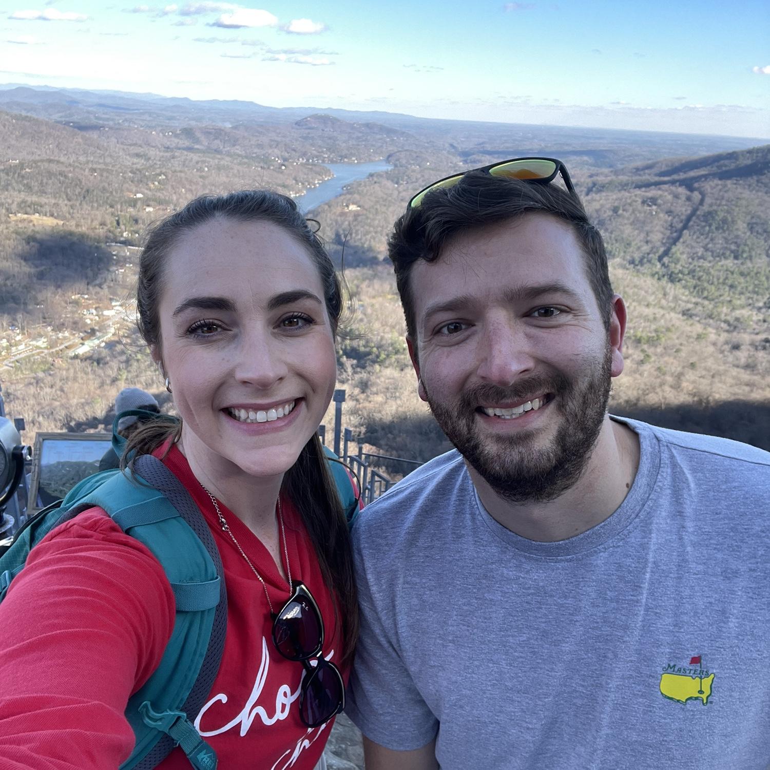 We hiked in North Carolina to chimney rock state park!