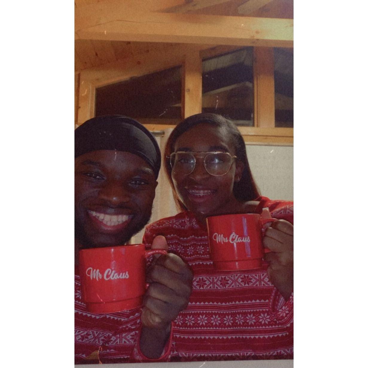 December 2021: Cabin trip to Gatlinburg; this is right after we went skiing for the first time
