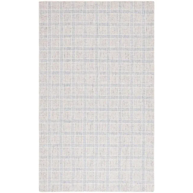 Ebony EBN119 Handmade Tufted Area Rug - Silver/Ivory - 5' X 8' - Safavieh