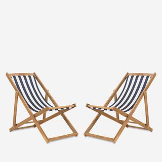 Loren Striped Foldable Sling Chair, Set of 2