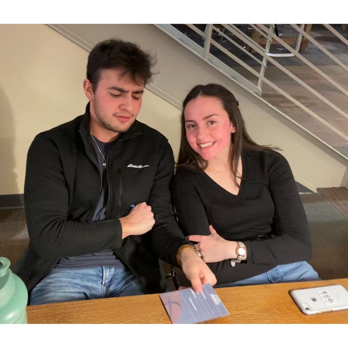 Our first picture together at a UMary Quizbowl event :)