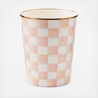 Rosy Check Stainless Steel Waste Bin