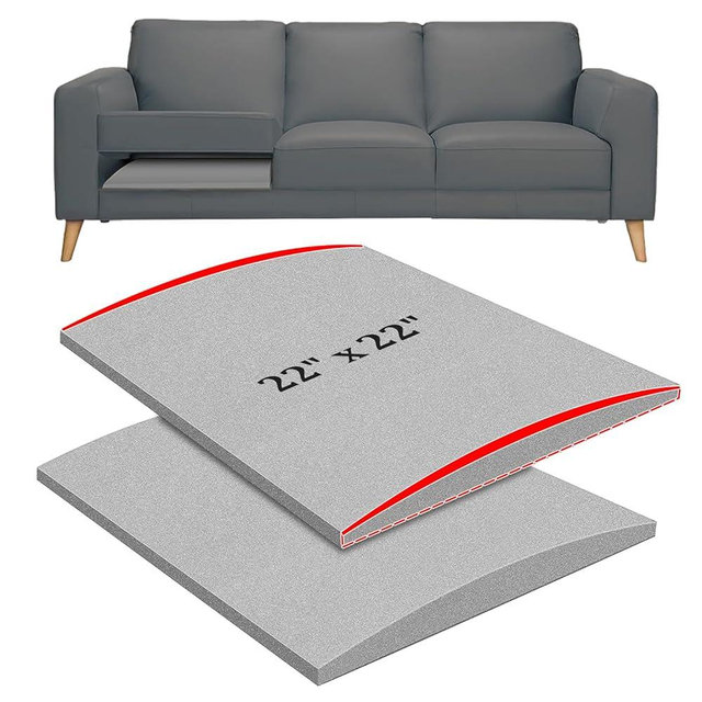 22" x 22" Couch Cushion Support for Sagging Seat, 2 PCS Large Size Insert Sofa Cushion Support Board for Better Lift, 45D High-Density Foam Couch Replacement for Furniture Seat Sagging Repair, Grey
