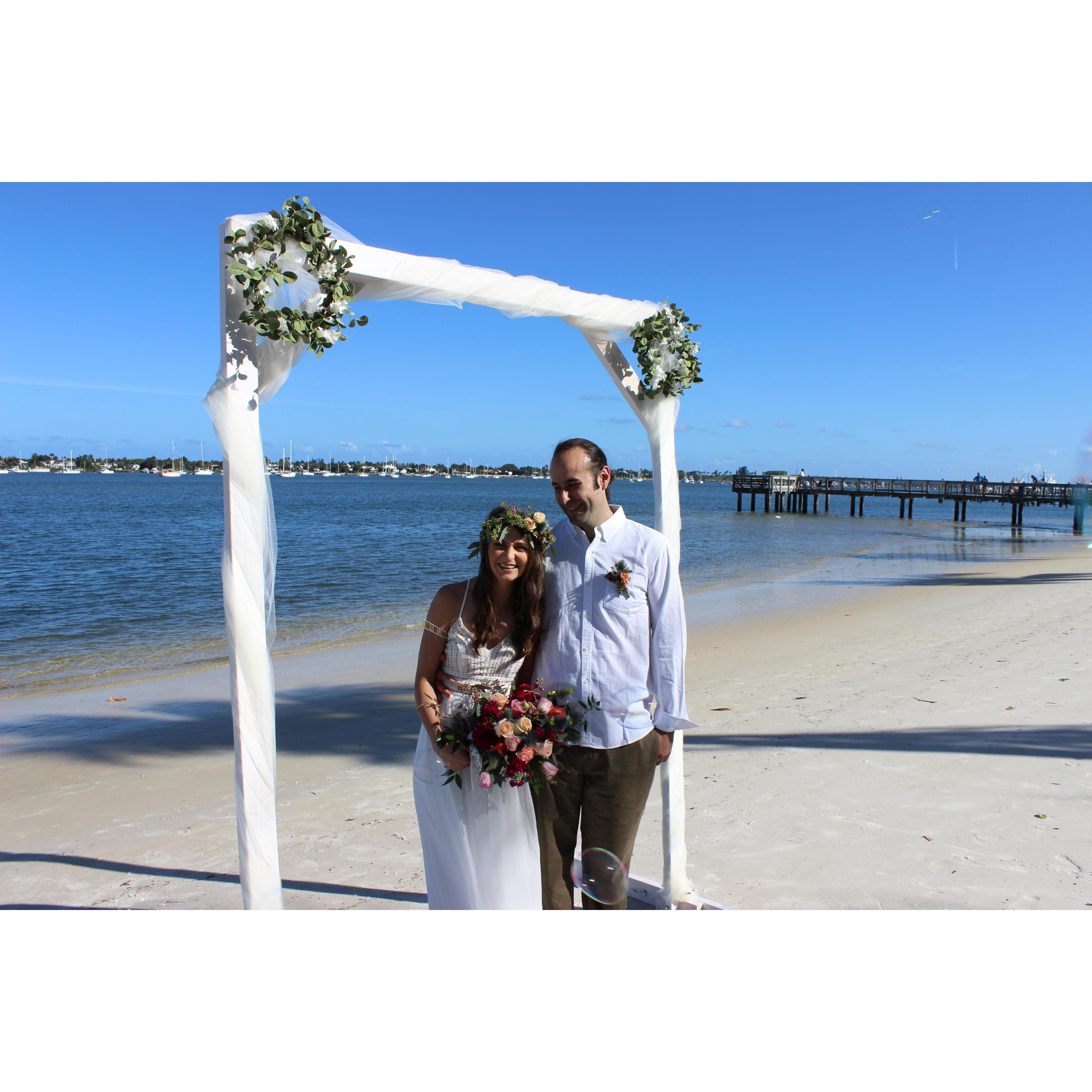 One  week after they said "I do" at the Courthouse, they drove down to FL to celebrate their new marriage. Susan (Jac's beautiful mother) put together an absolutely timeless ceremony for them.