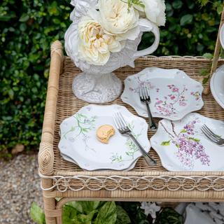 Berry & Thread Floral Sketch Assorted Dessert/Salad Plates, Set of 4