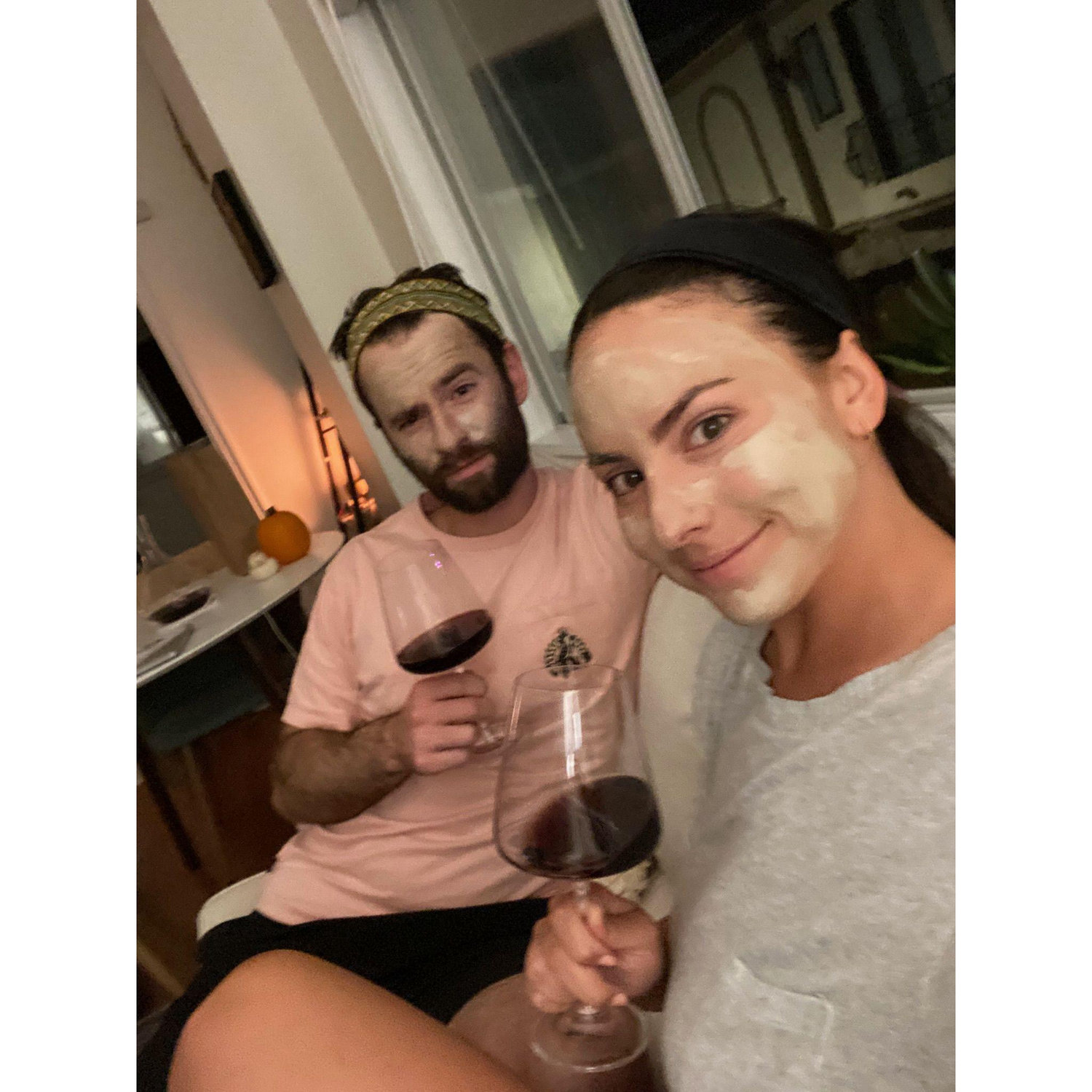 Zach loves a good face mask. Sept, 2023.