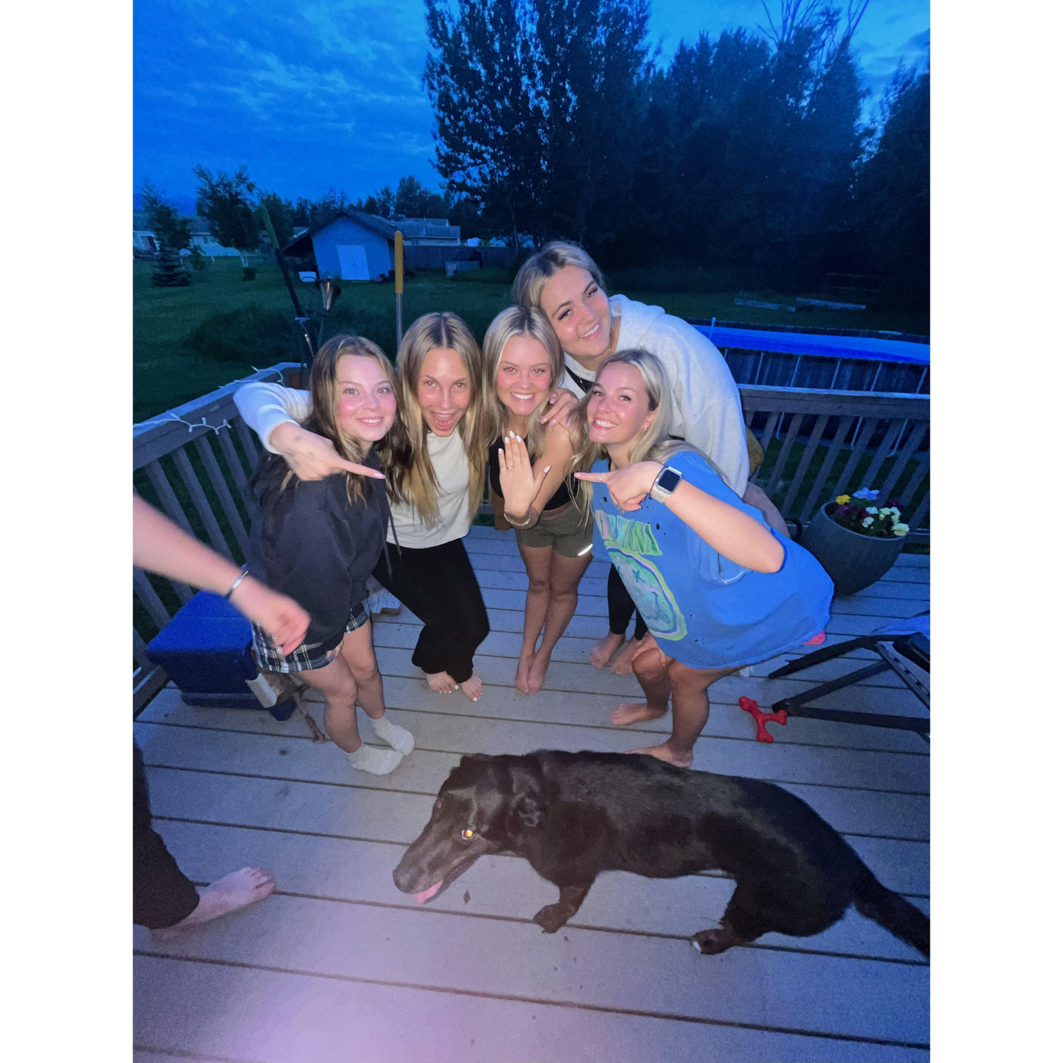 Celebrating engagement with the girls!