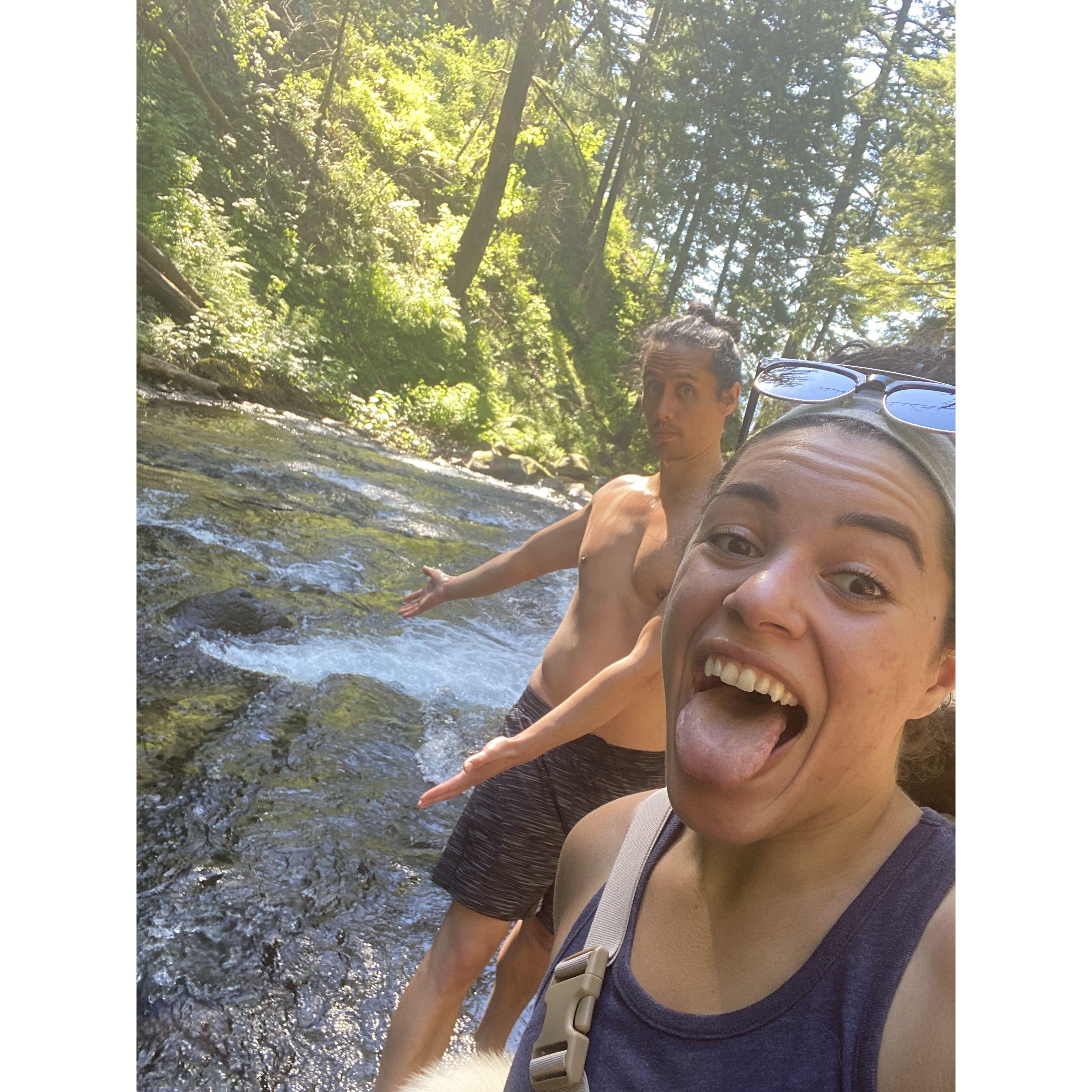 We love challenging ourselves with new hikes. Top of Multnomah Falls, June 2022