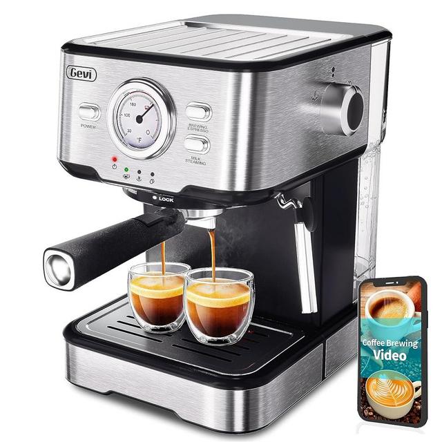 Gevi Espresso Machine, Espresso Maker with Milk Frother Steam Wand, Compact Espresso Super Automatic Espresso Machines for home Cappuccino, Latte