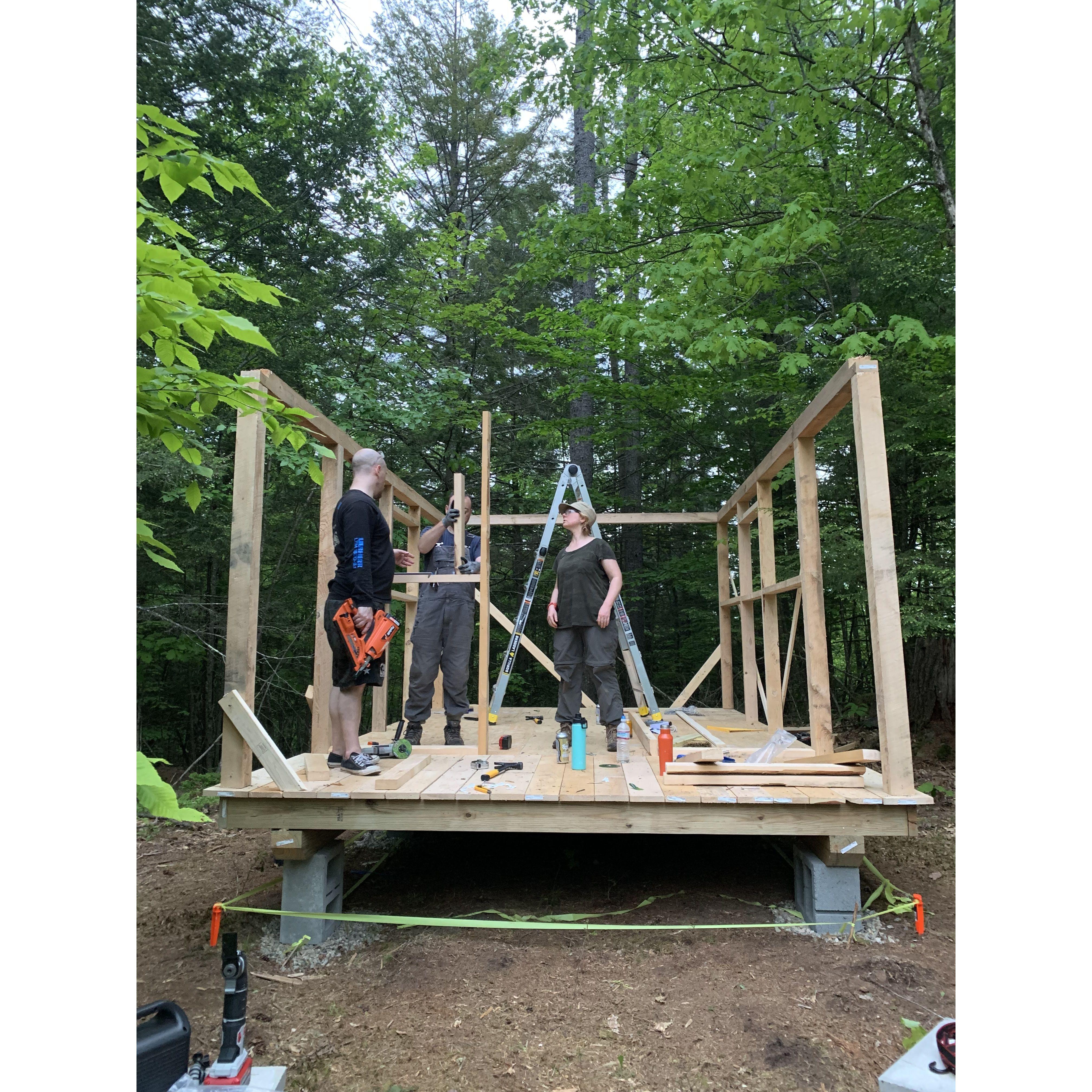 Helping our friend Courtney build her cabin!