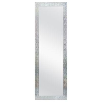 Mosaic Tile 18-Inch x 54-Inch Rectangular Over-the-Door Mirror in Dark Grey