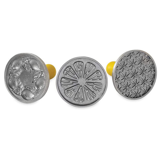 Nordic Ware Cookie Stamps, Set of 3, Grey/Yellow