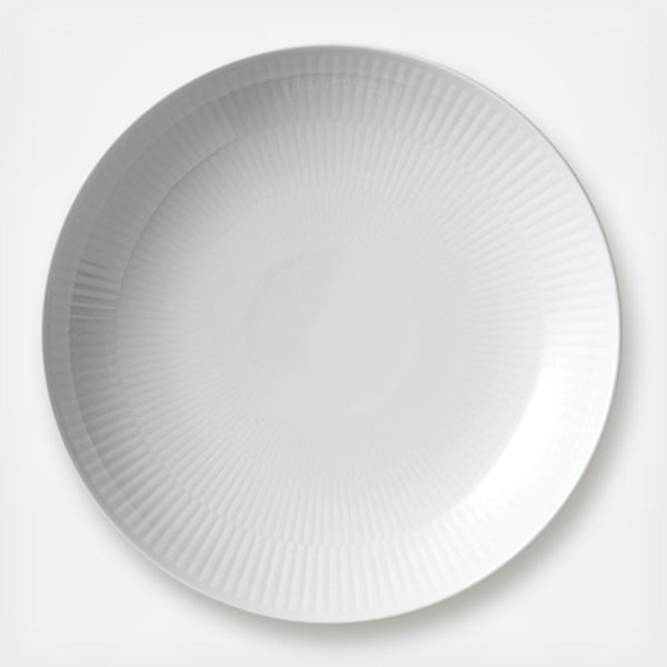 Royal Copenhagen, White Fluted Shallow Bowl | Zola