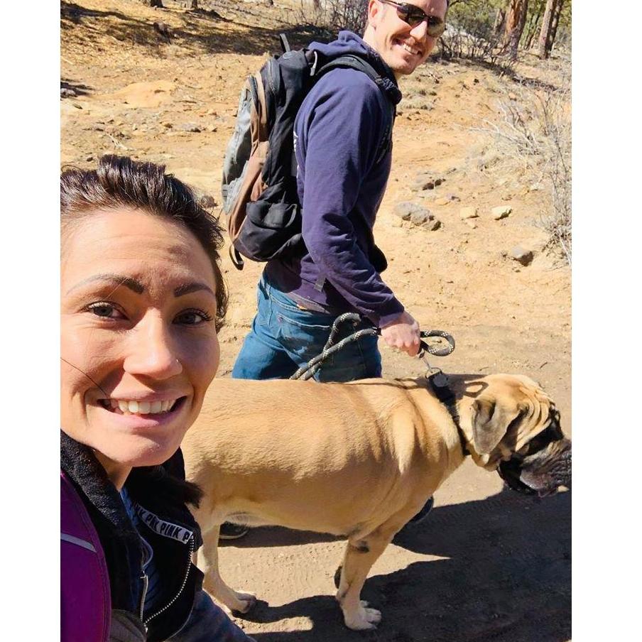Taking our dog Oliver hiking