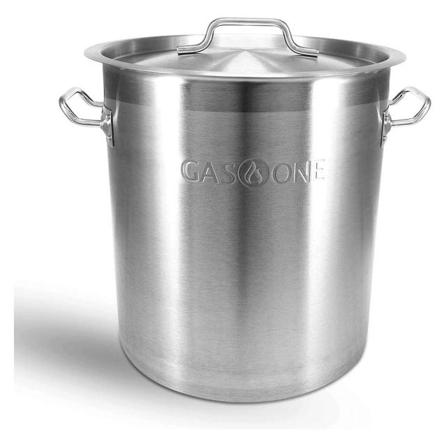 GasOne 20 qt. Stainless Steel Stock Pot with Lid and Capsule Tri-Ply Bottom Heavy-Duty Cooking Pot for Brewing, Soup, Seafood Boil