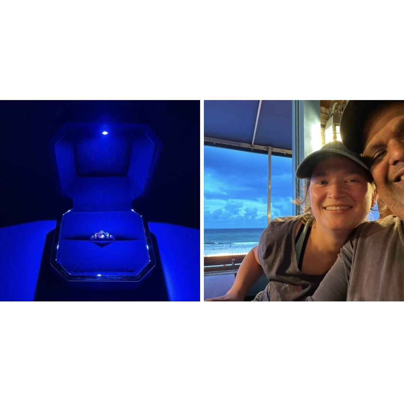 She said "yes" -- Engagement ring and subsequent family vacation to Destin.