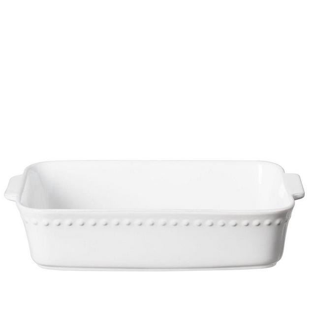 Costa Nova Pearl Stoneware Rectangular Baker, 13"- White