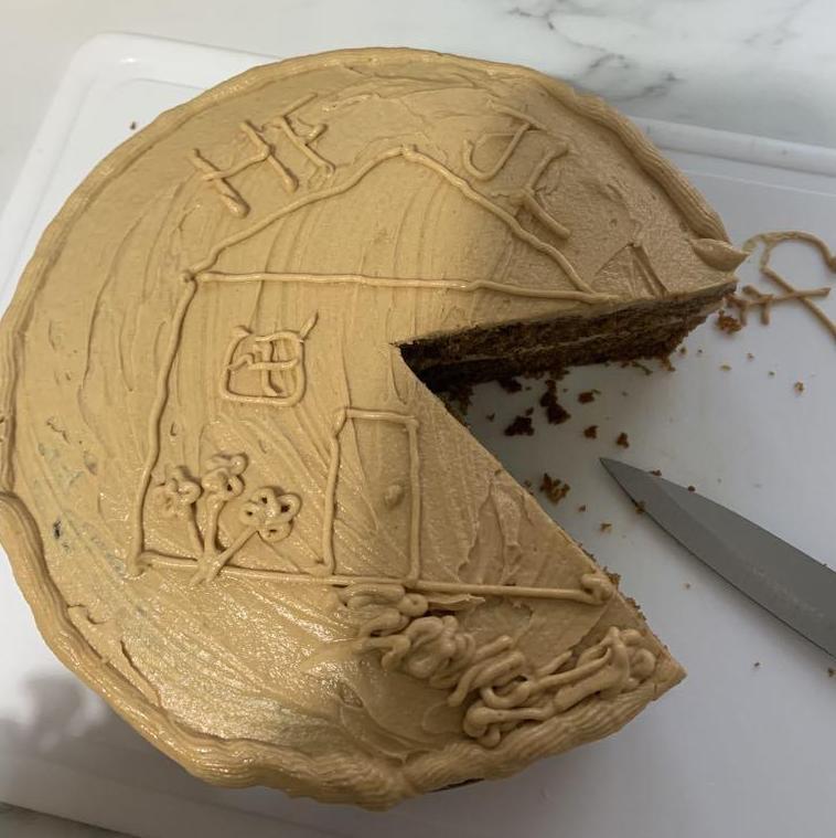 August 2020 - We took the leap and moved in together! Laura and Catherine made us this lovely cake to celebrate!