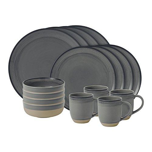 Ellen DeGeneres Brushed Glaze Charcoal Grey 16pc Set