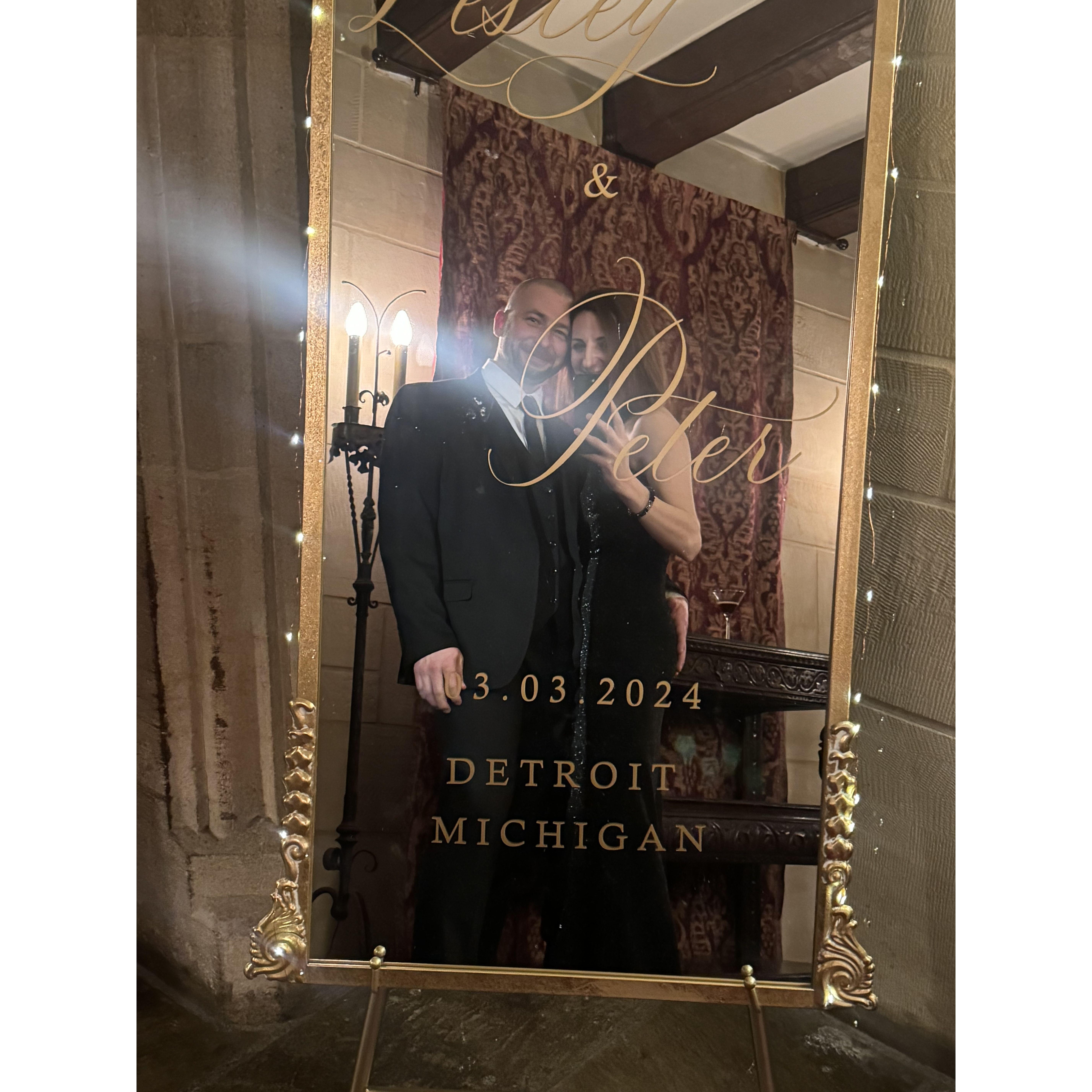 Date to Wedding. "We should have a selfie mirror at our wedding"....March 2024.