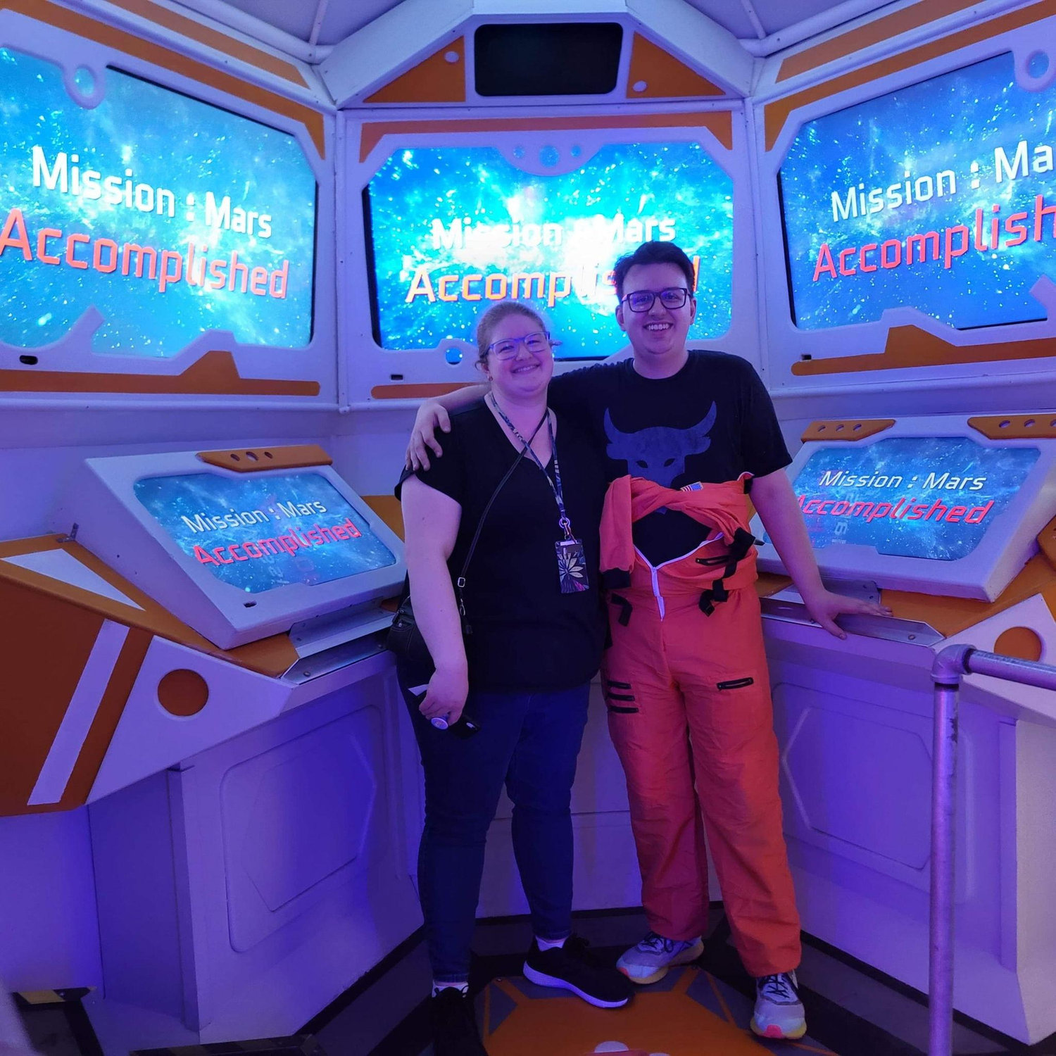 In this escape room, I will never forget Jacob taking the time to put on the spacesuit - I told him "STOP WASTING TIME WE HAVE TO WIN" and he said, "NANCY. WE WILL DIE WITHOUT THE SPACE SUIT."