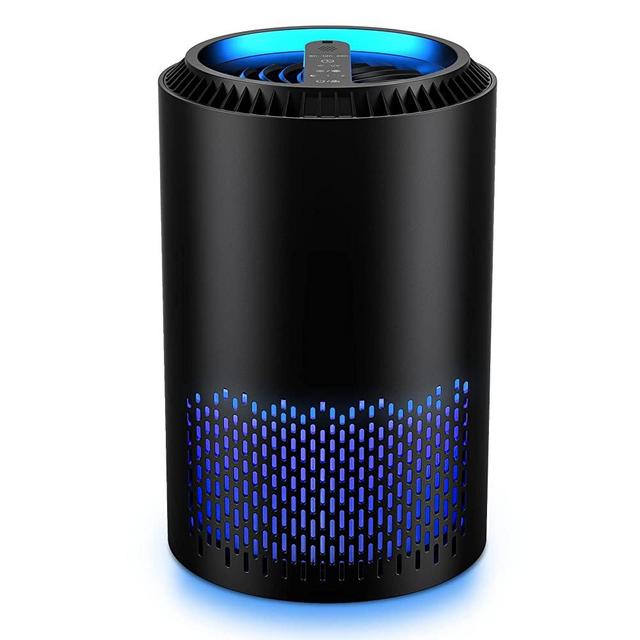 Air Purifiers POMORON Air Purifier for Bedroom HEPA Air Filter for Smoke Pollen Dander Hair 22dB Quiet Air Cleaner for Home, Bedroom, Living Room, Kitchen - Black
