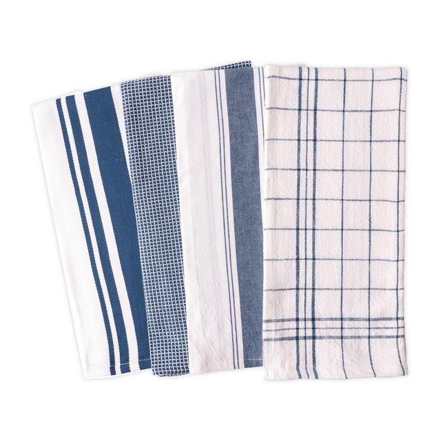Artisanal Kitchen Supply® Flat Kitchen Towels in Navy (Set of 4)