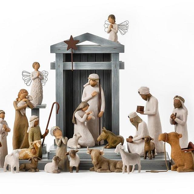 Willow Tree Nativity Premier Plus Shepherds, Animals and Angels, 24-Piece Set